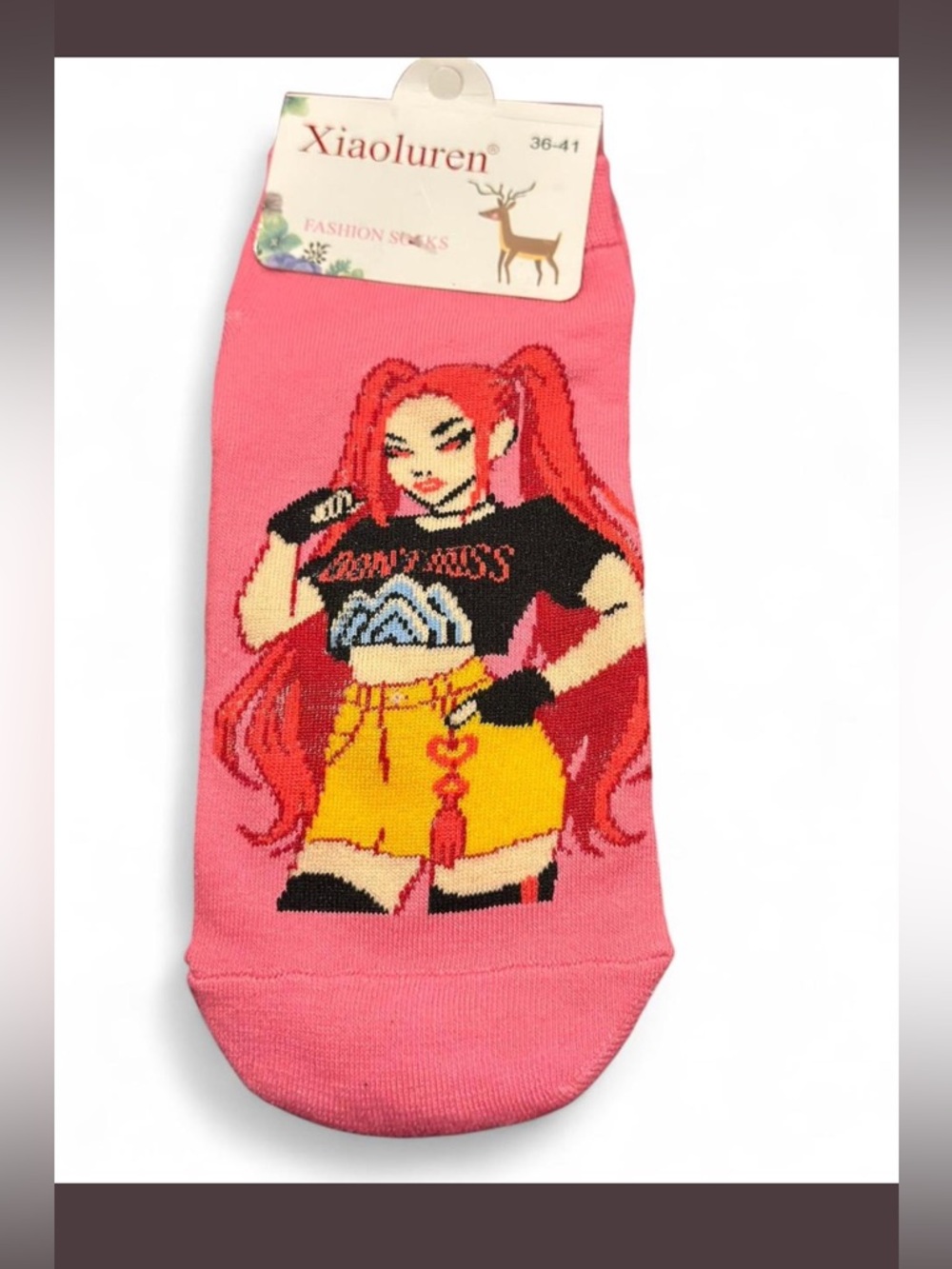 NEW Kpop Demon Hunters Pink Mira Ankle Socks Shoe Sizes 5-10